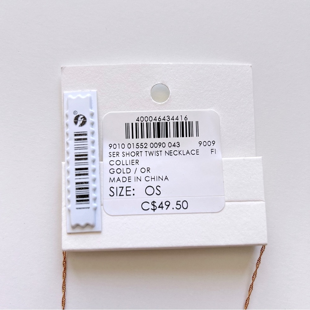 New Club Monaco Serefina Short Twist Necklace Gold - Picture 4 of 6